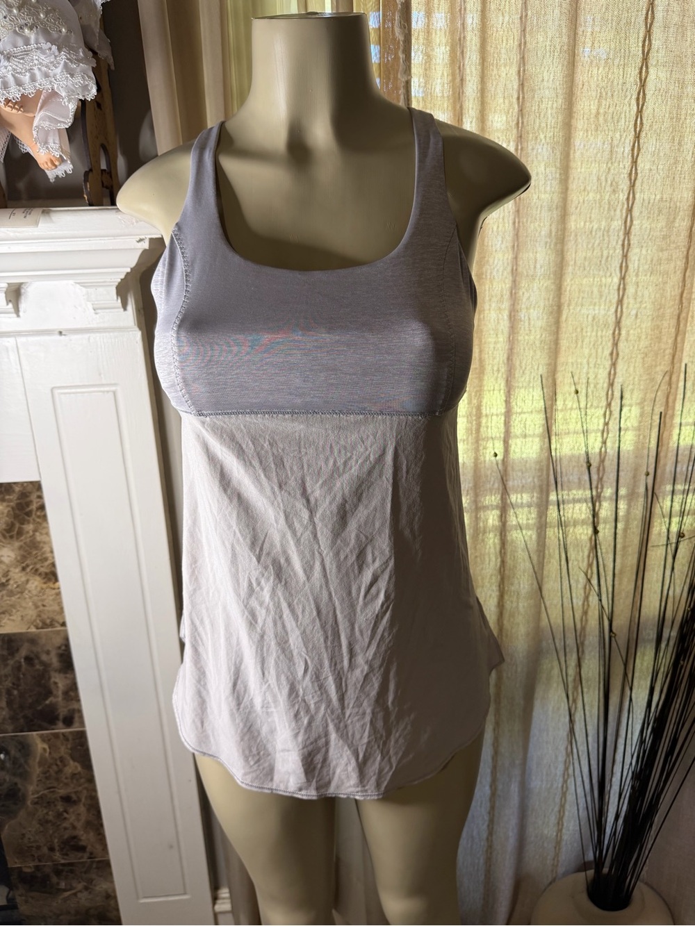 lululemon athletica Light Lavender and White Scoop Tank